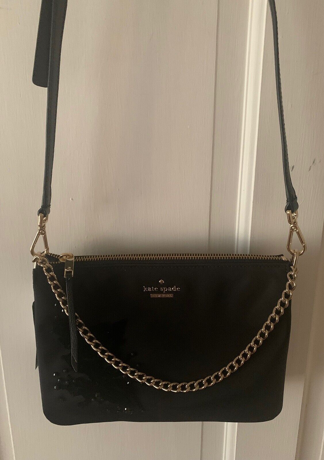kate spade madelyne down place embellished crossbody bag wkru5577 in Black