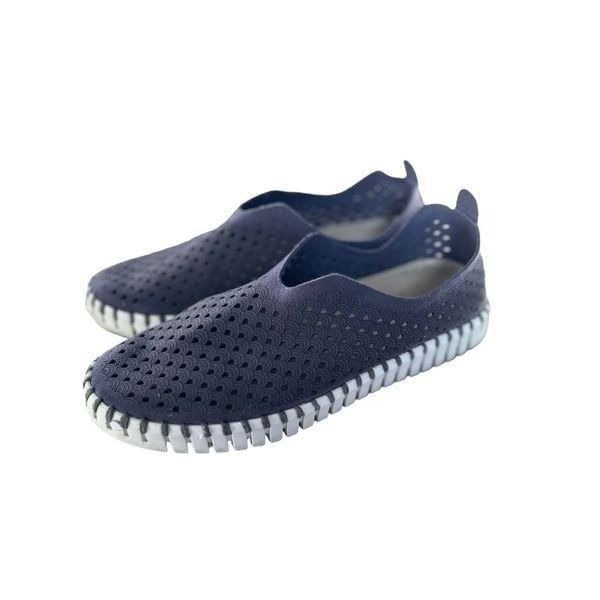 ILSE JACOBSEN HORNBAEK Tulip Navy Blue Flat Slip-On Low-Top EU 37 US 6.5-7