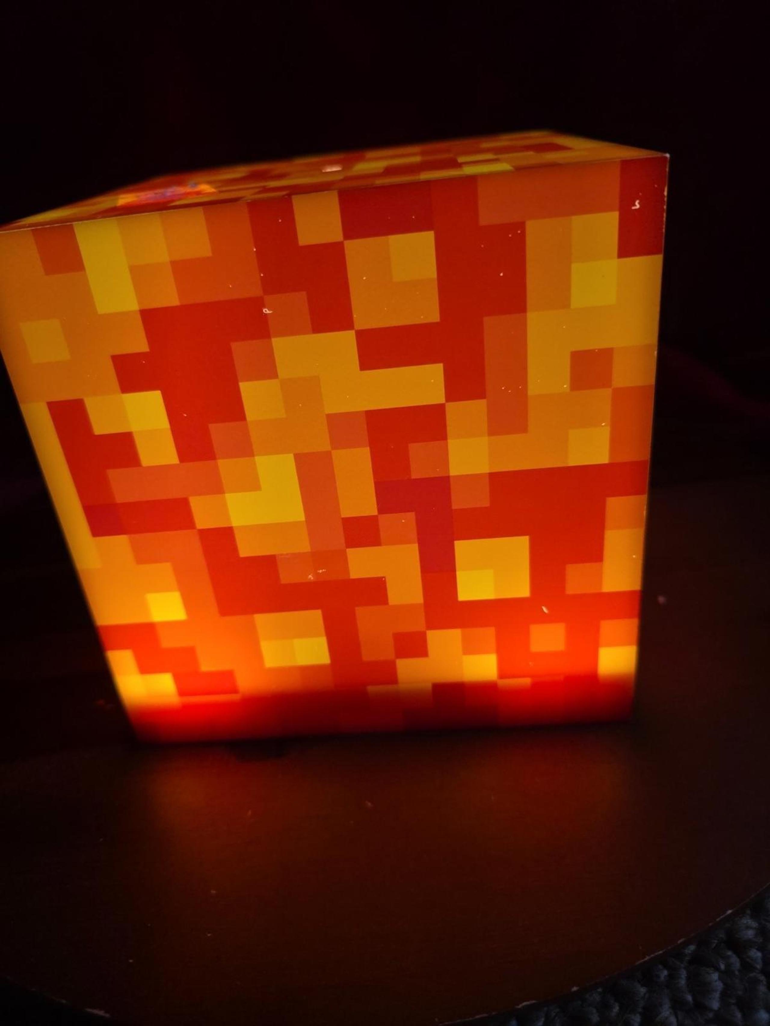 Minecraft Lava Orange Block Cube Night Light Mojang 2018 WORKS
