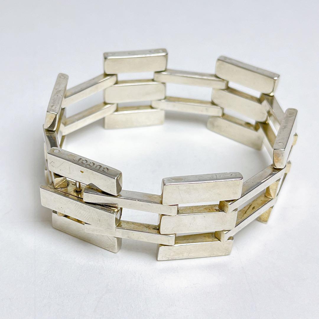 Gucci Men's Vintage Gate Link Bangle Bracelet 925