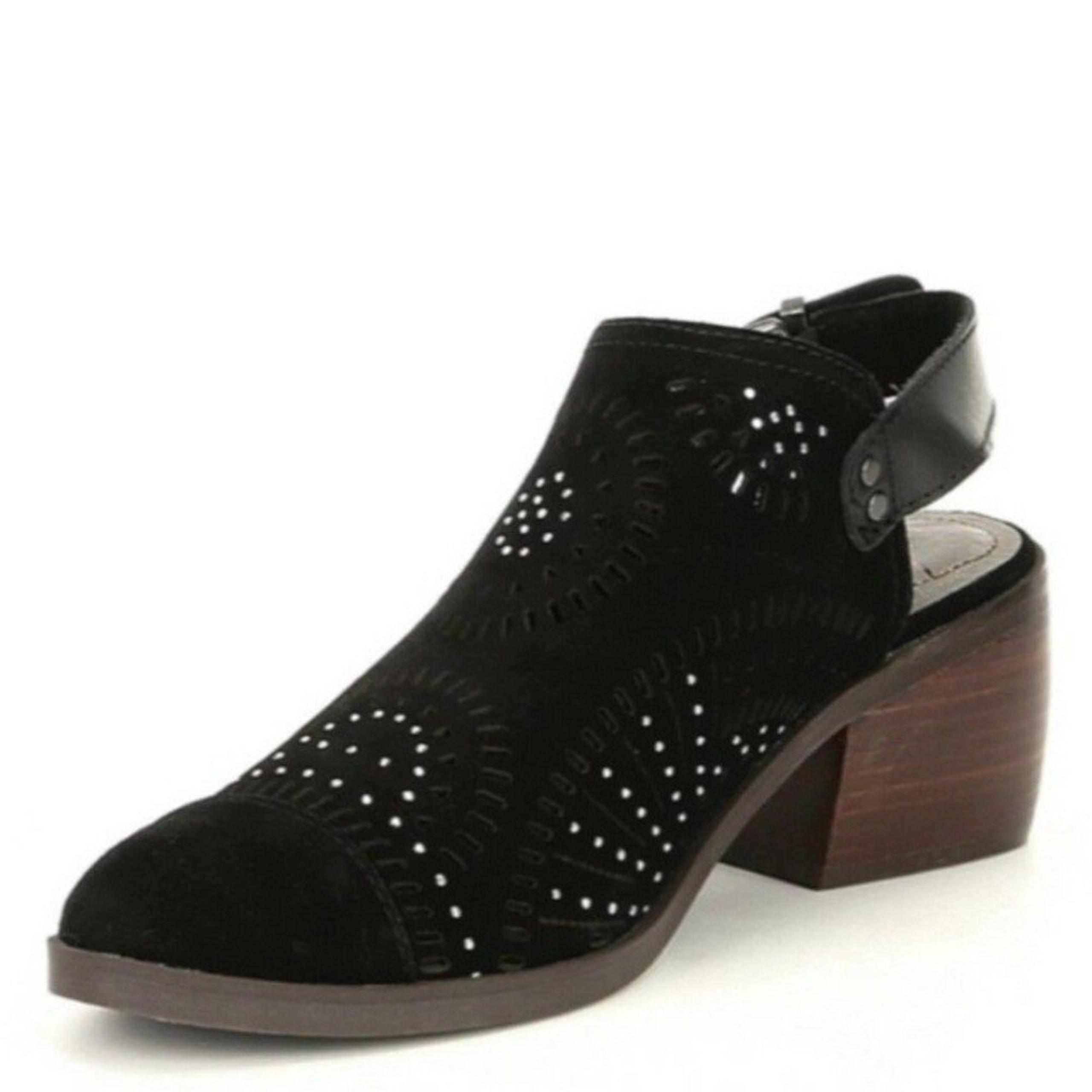 Anthropologie Latigo black suede bootie cutout sparkle Mauren block heel 6