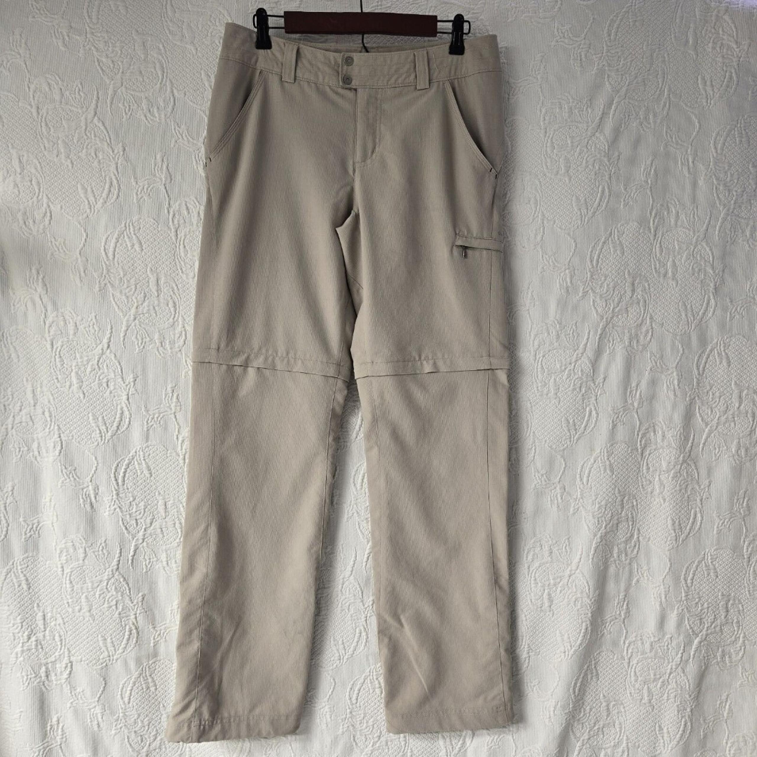 Columbia Titanium Convertible Cargo Pants Women 8 Rugged Outerwear Work Khaki