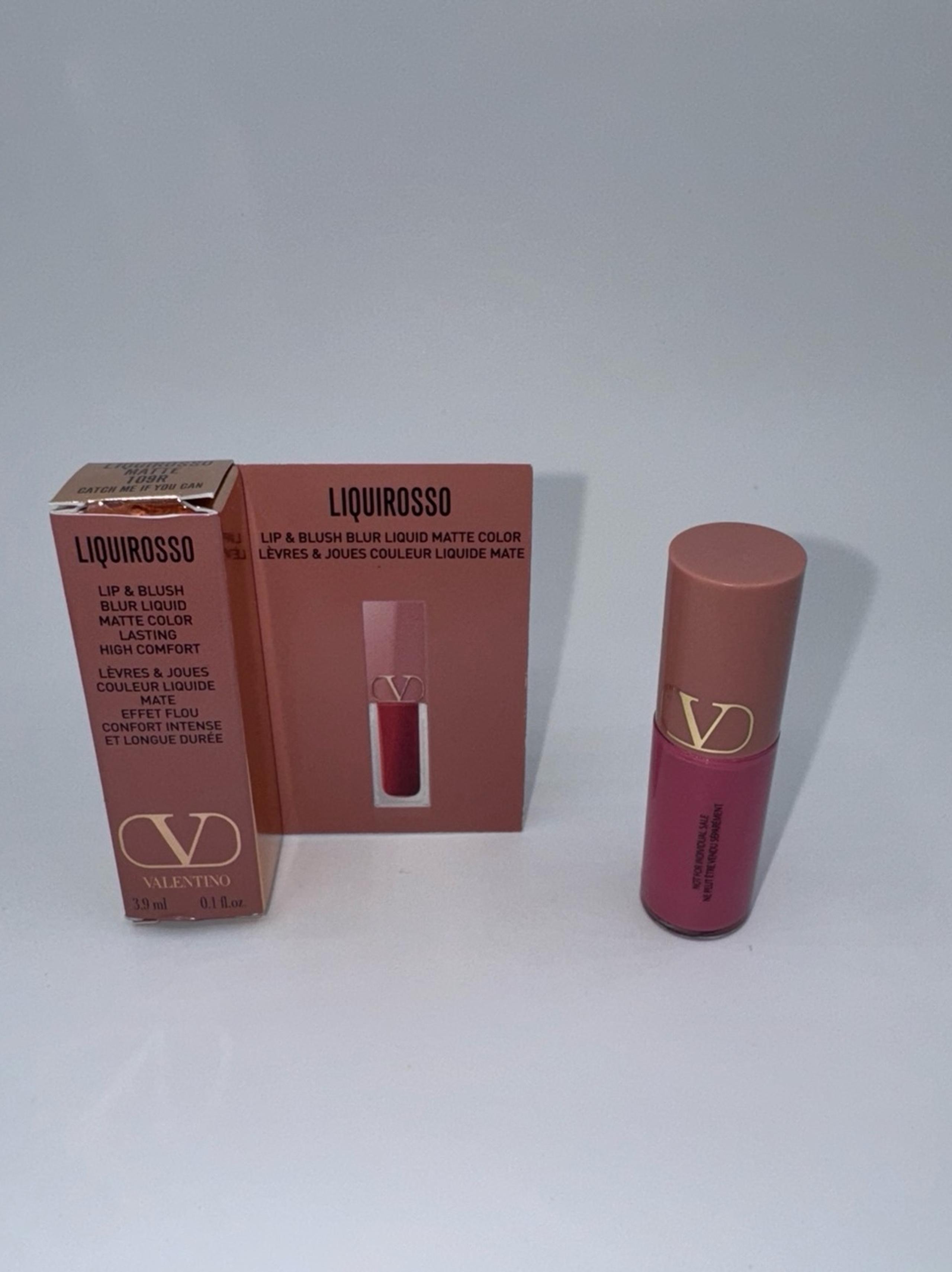 Valentino Liquirosso Lip Blush Blur Liquid 109R 3.9 ml .1 oz Travel Size - GWP!