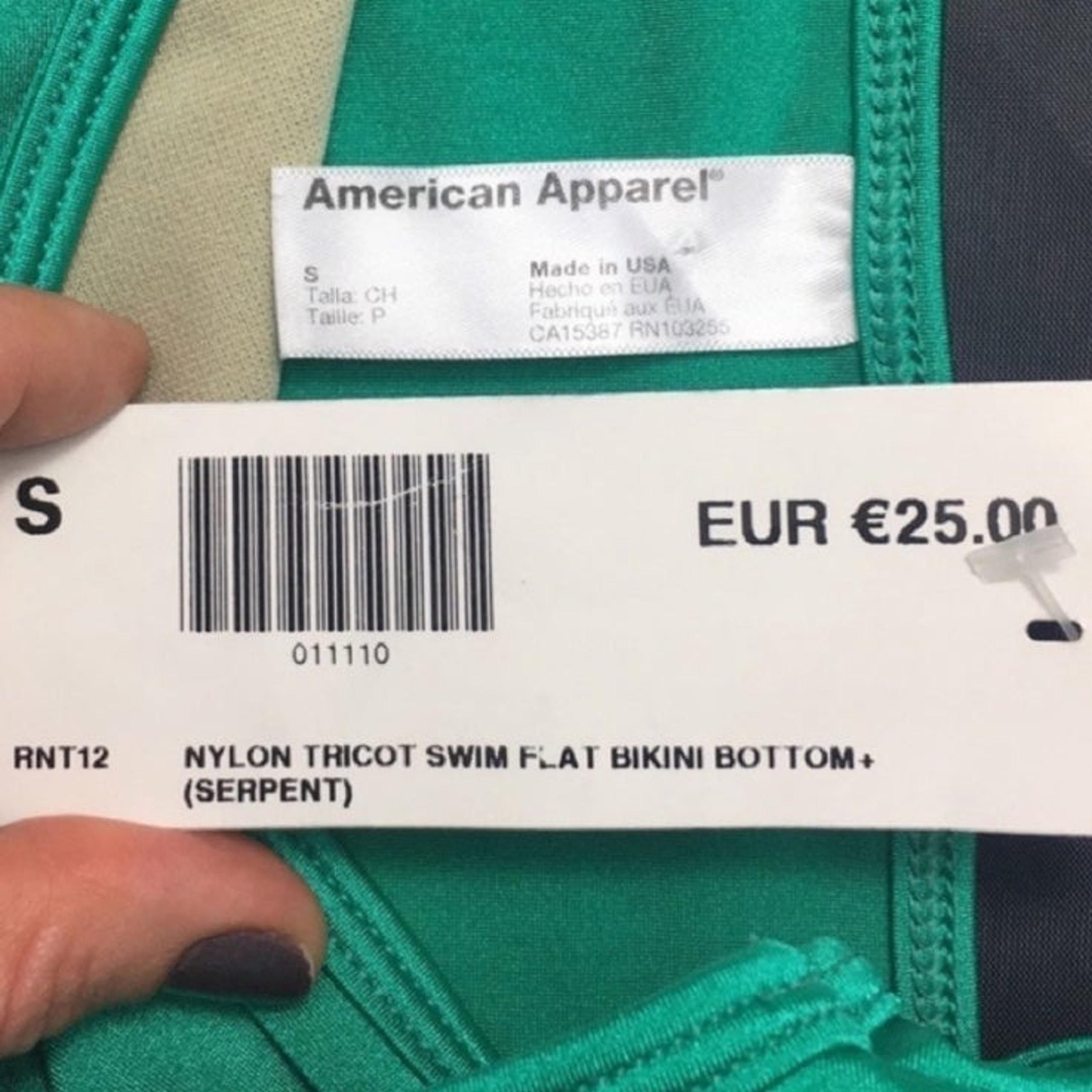 NWT! American Apparel turquoise teal-green bikini bottom swimwear