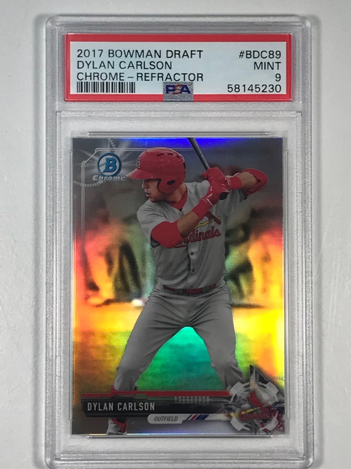 Dylan Carlson Rookie Refractor PSA Mint 9