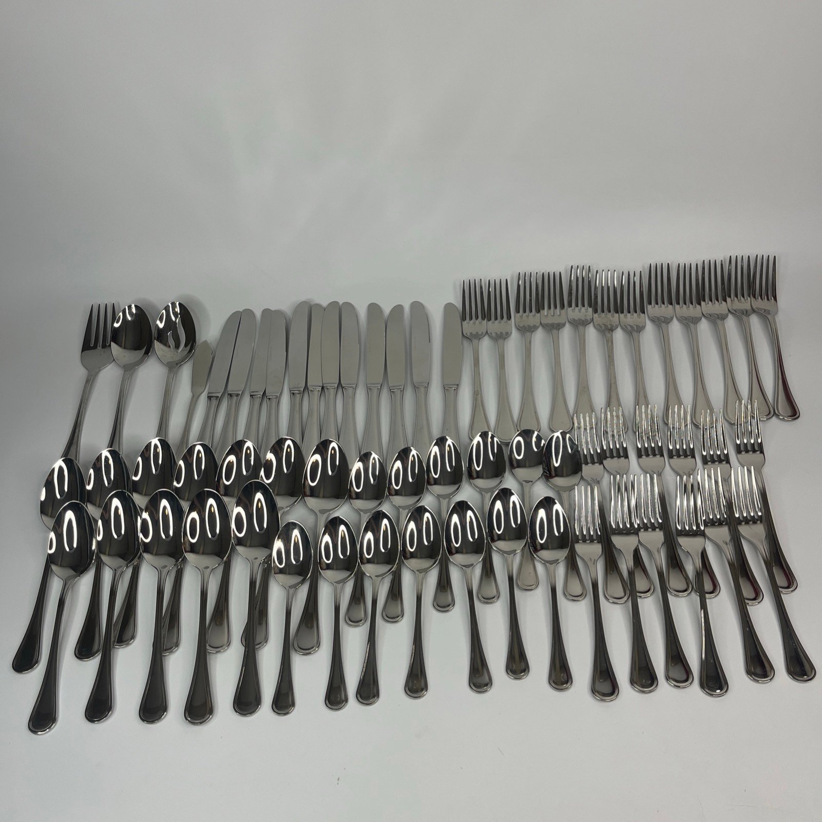 52 Pcs. Cuisinart 18/80 Stainless Glossy MANSFIELD Flatware Service For 12