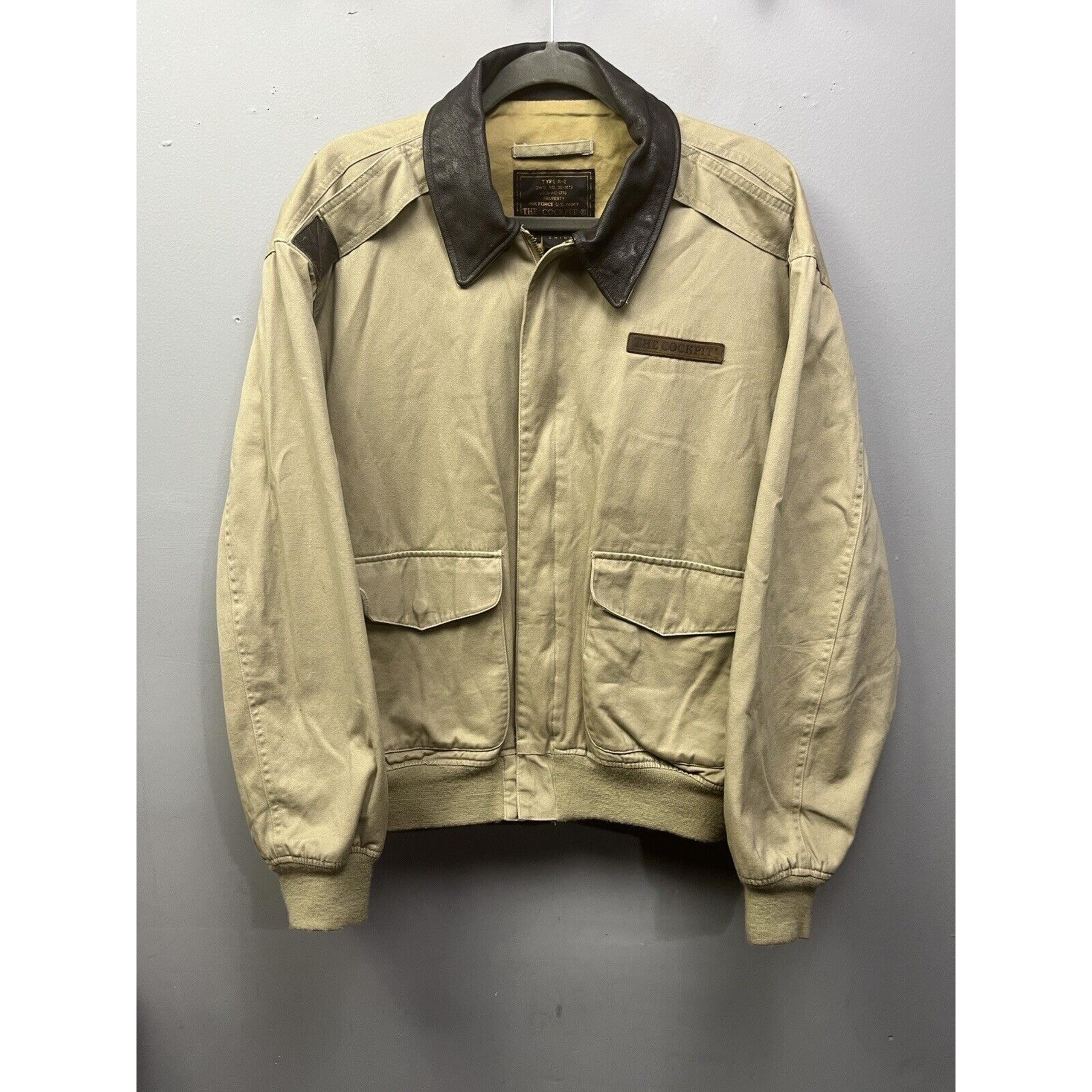 Vintage Cockpit Type A-2 USAF USAAF Flight Bomber Jacket Size L Army Air Force