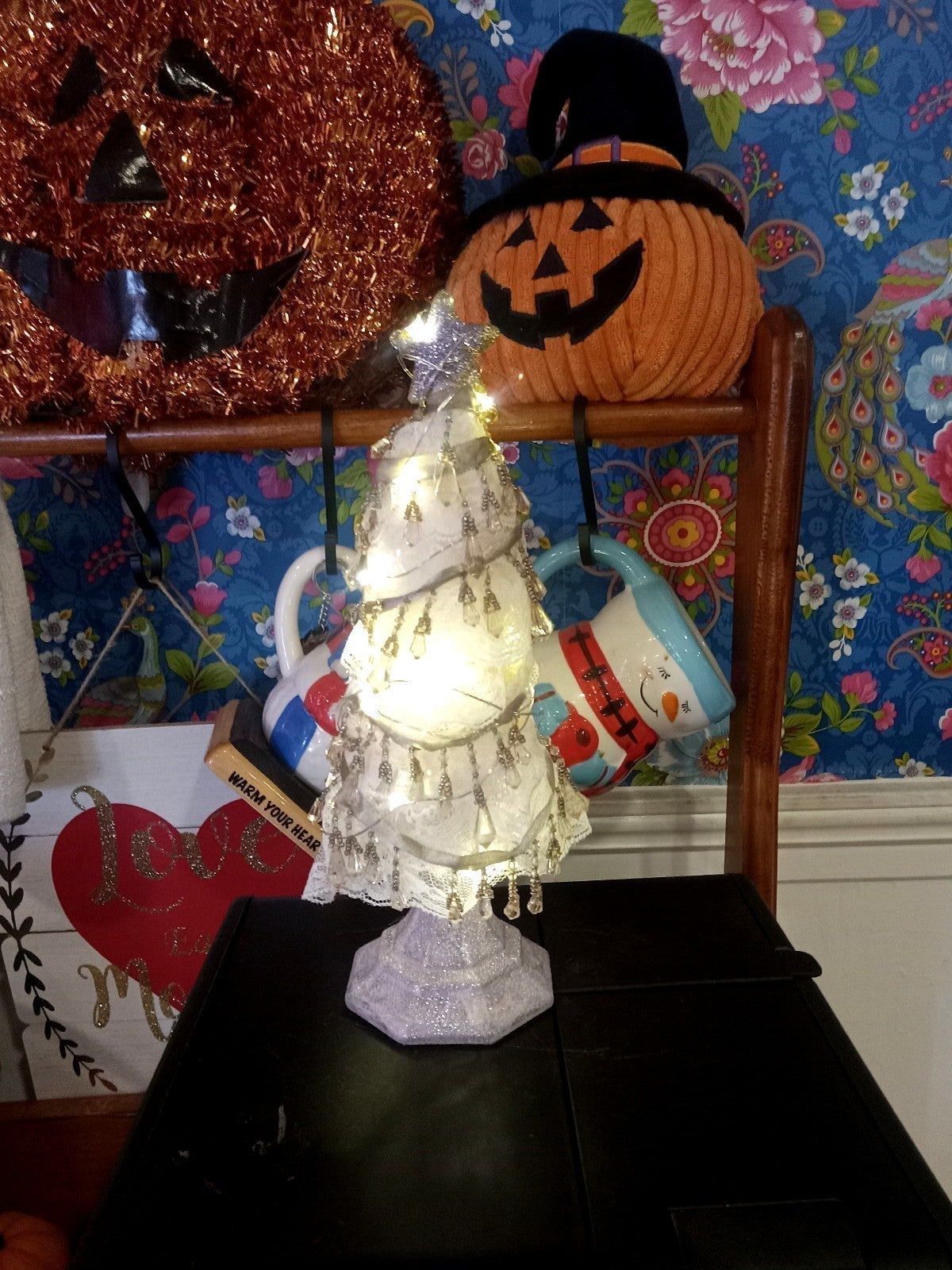 up to 60% off Glam shabby chic lighted pedestal christmas tree farmhouse holiday pastel decor Home up to 60% off Glam shabby chic lighted pedestal christmas tree farmhouse holiday pastel decor Home