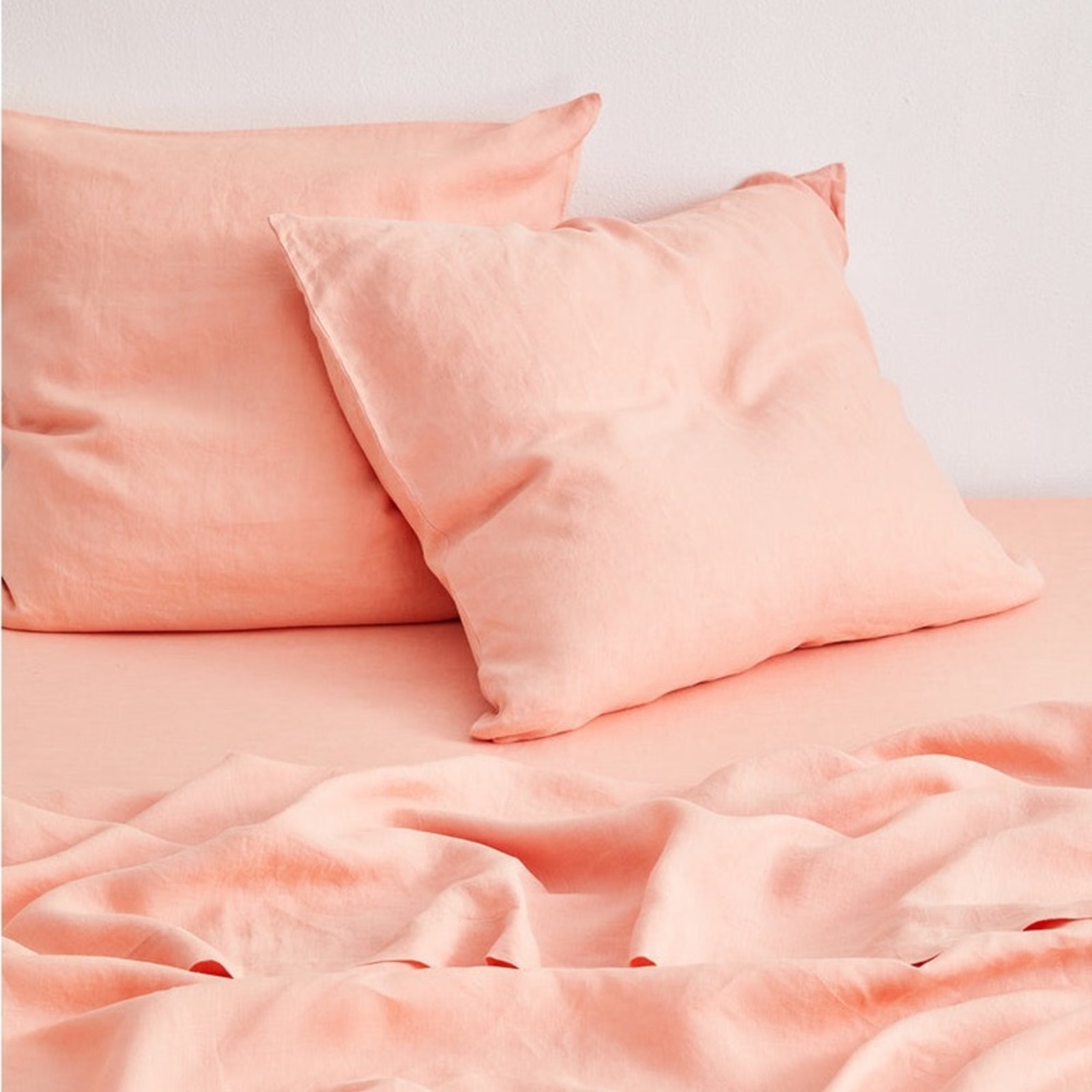 Bed Threads Linen Euro Pillowcases in Peach New
