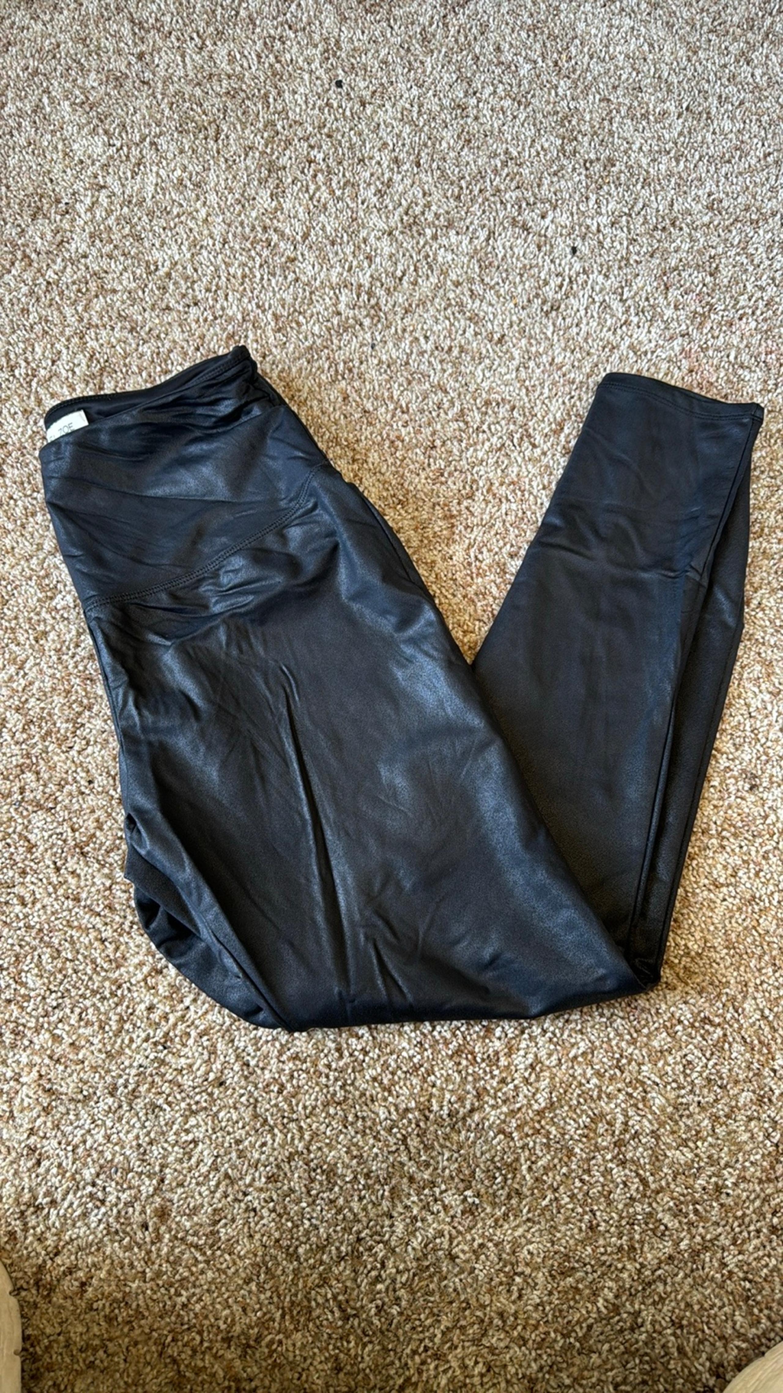 Rachel Zoe Faux Leather Shimmer Women Pull On Skinny Leggings Size Medium