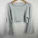 Zara Knit Grey Cropped Tie Sleeve Sweater S