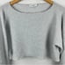 Zara Knit Grey Cropped Tie Sleeve Sweater S