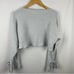 Zara Knit Grey Cropped Tie Sleeve Sweater S