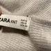 Zara Knit Grey Cropped Tie Sleeve Sweater S