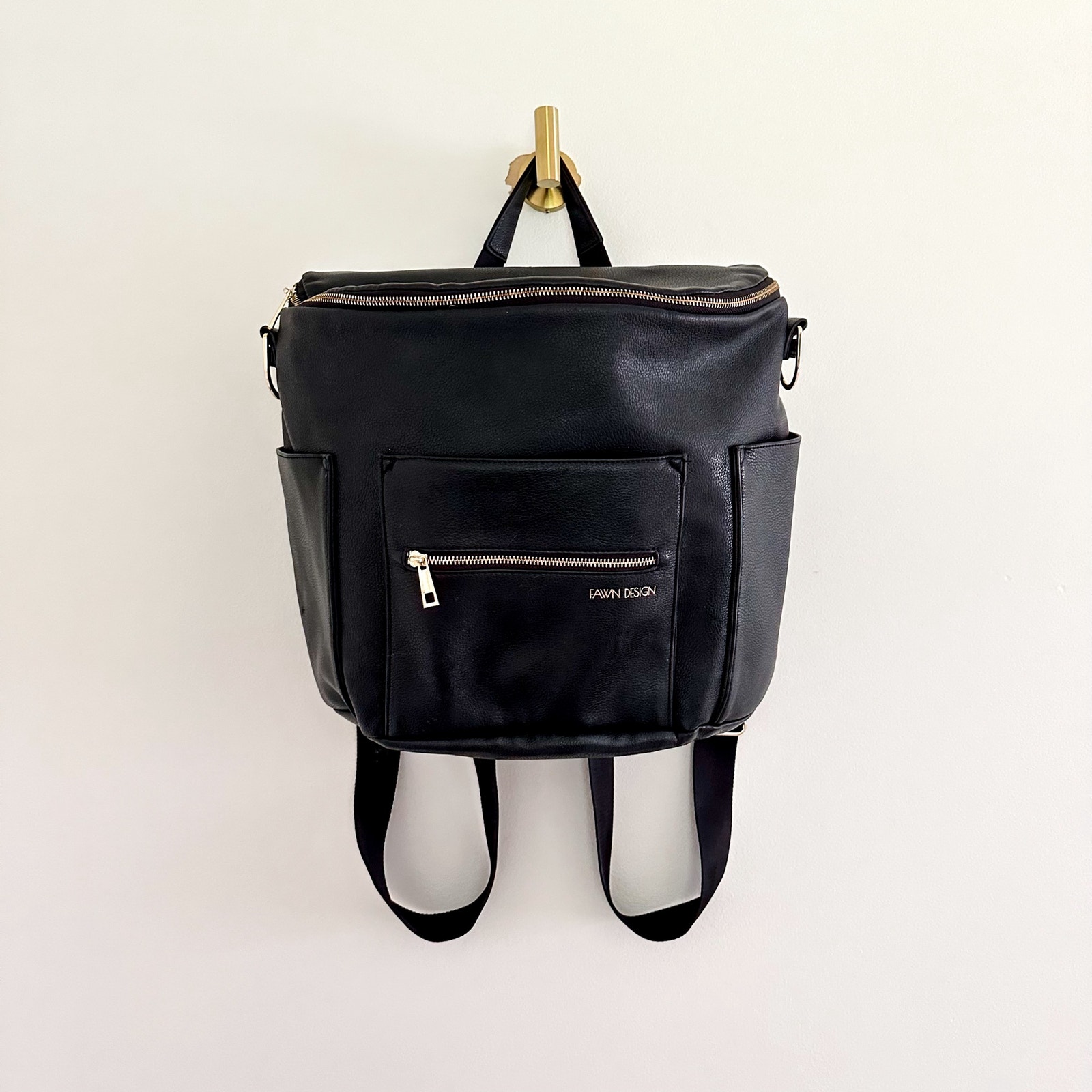 Fawn Design Zip-Around Convertible Backpack Black
