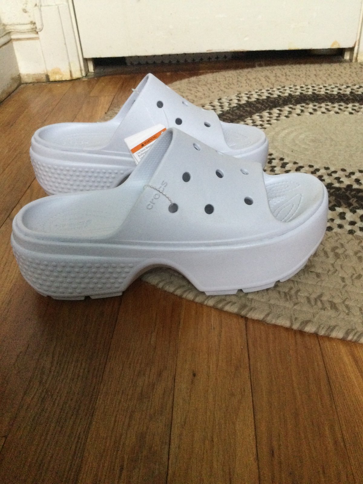 Crocs pale blue Stomp Slide clogs size 10