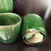 Antique French Redware Pottery Pitcher Jug 4 Cups Green Glaze Cliousclat, France