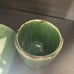 Antique French Redware Pottery Pitcher Jug 4 Cups Green Glaze Cliousclat, France