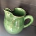 Antique French Redware Pottery Pitcher Jug 4 Cups Green Glaze Cliousclat, France