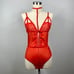 Red Lace Teddy Bodysuit w/ Choker
