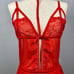 Red Lace Teddy Bodysuit w/ Choker