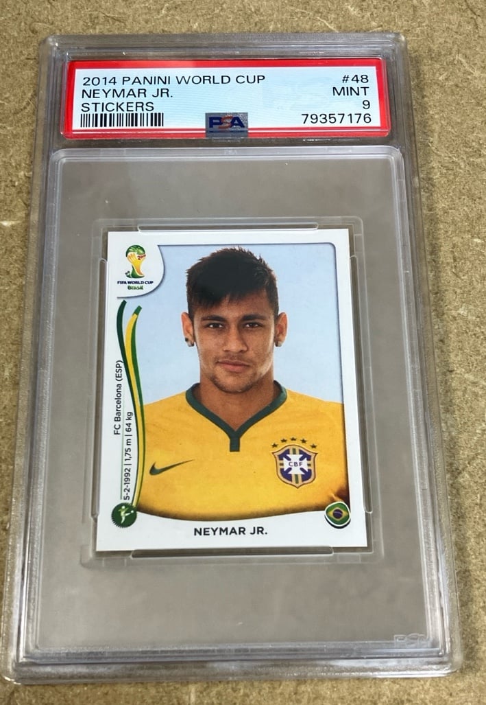 2014 World Cup Panini Stickers Neymar Jr. Brazil #48 PSA 9