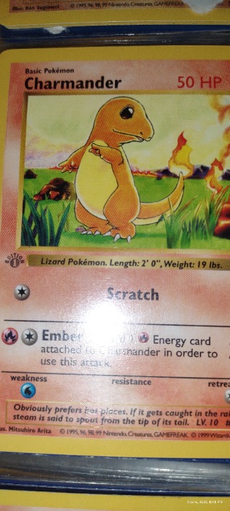 1999 Pokemon Game Charmander 1st Edition Base Set