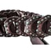 Nine West Belt Sz M Brown Braided Leather Silver Western Longhorn Buckle BOHO