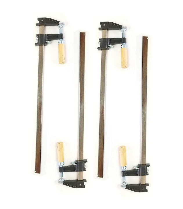 Set of 4- EDM, 24 Steel Bar Clamp Tool, Ratchet Quick Release for Metal or Wood