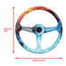 NEW JDM UNIVERSAL 350MM FIRE & WATER Acrylic Deep Dish 6 Holes Steering Wheel