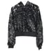 Pam & Gela Womens Sequin Velour Crop Hollywood Hoodie P XS/0 Mirror Ball NWT