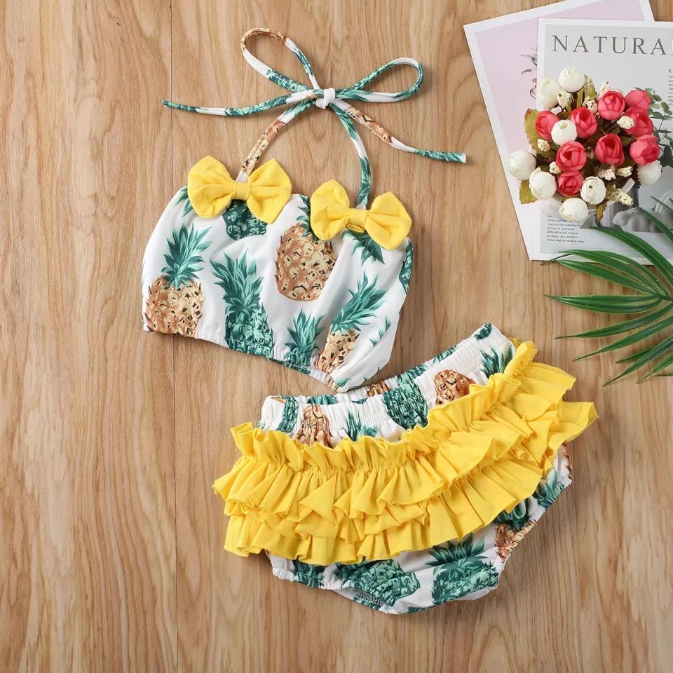 New Pineapple 2pcs Girl Swimsuit