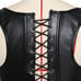 VEGAN LEATHER PLEATHER BUCKLE STEEL BONED LACE UP OVERBUST WAIST CINCHER CORSET