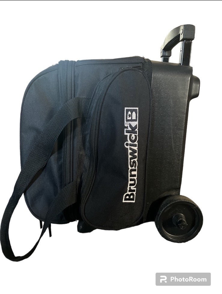 Brunswick Bowling Bag Single Ball Tote Roller Extendable Handle & Accessories