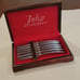 Vintage ZYLCO Electro Edge Saladmaster 400 Set of 6 Knives Felt-Lined Wood Box