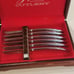 Vintage ZYLCO Electro Edge Saladmaster 400 Set of 6 Knives Felt-Lined Wood Box
