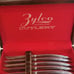 Vintage ZYLCO Electro Edge Saladmaster 400 Set of 6 Knives Felt-Lined Wood Box