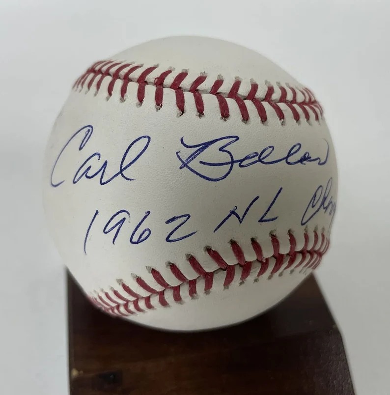 Carl Boles Signed Autographed 1962 NL Champs Official Major League (OML) Baseb