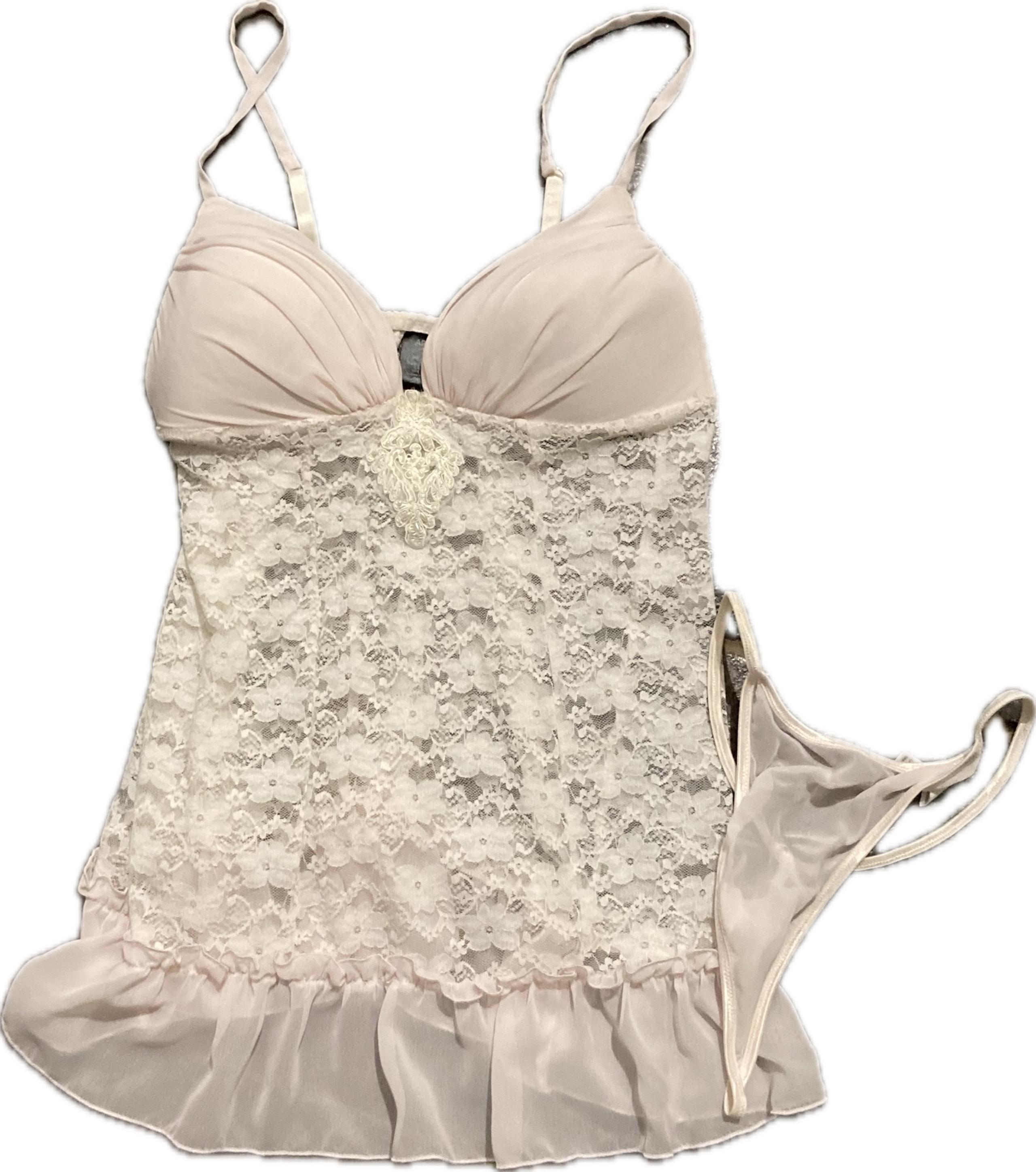 Apt. 9 Light Pink Babydoll Lingerie Set Women’s Size M