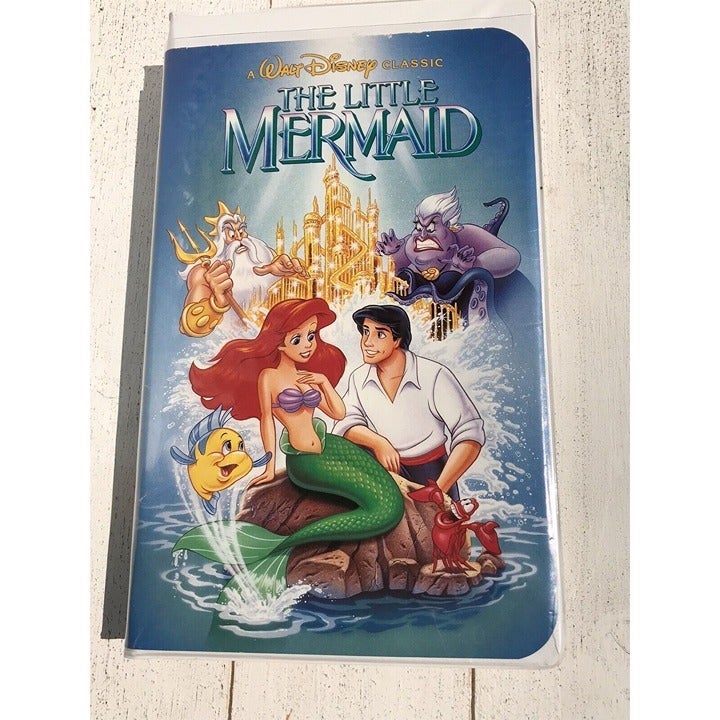 Vtg Walt Disney The Little Mermaid VHS Clamshell Banned Cover Black Diamond