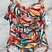 Swim Solutions PALM ART Shirred Tummy-Control One-Piece Swimsuit Size 10 Pink