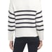 NWT CYNTHIA ROWLEY Ivory/navy Long Sleeve Striped Half Zip Pull Over Sweater