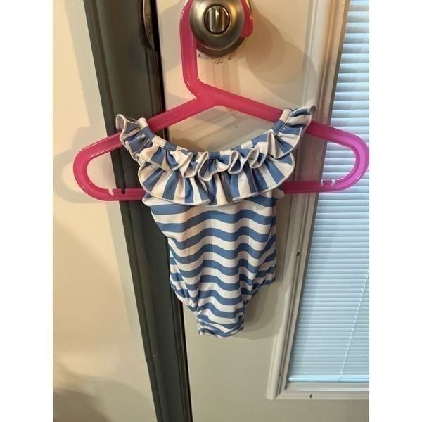 Sweet Honey Bathing Suit BLUE AND WHITE stripes One piece suit 12 months