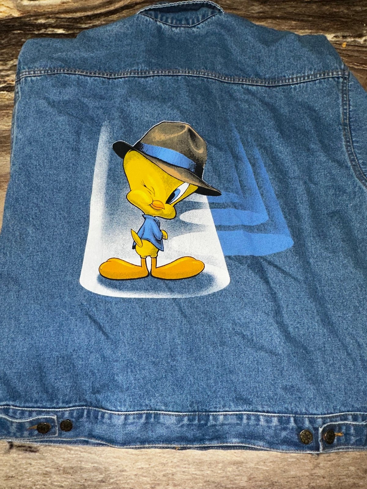 tweety bird denim jacket size large