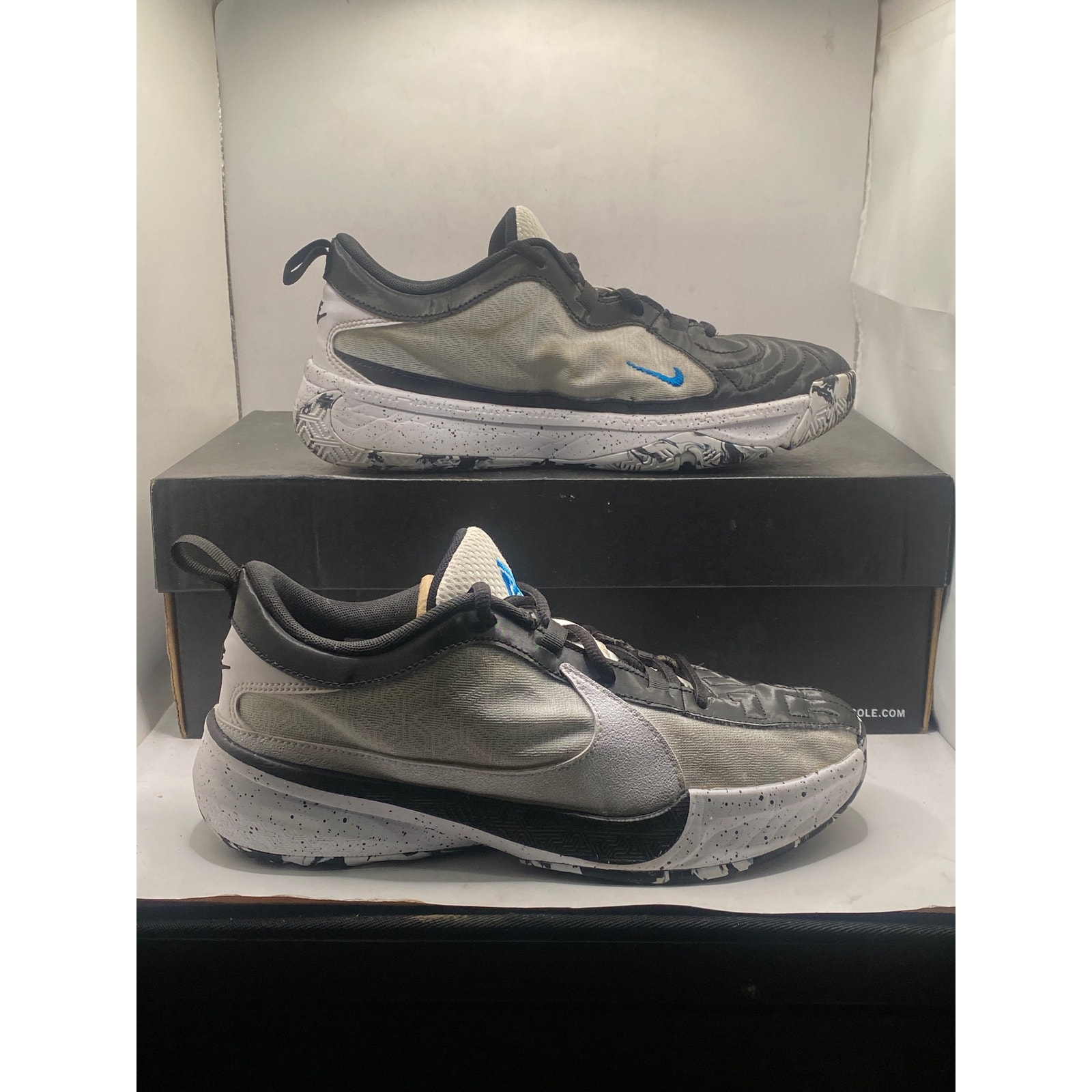 Nike Freak 5 GS DZ4486-100 Kids Basketball Shoes White/Black/Photo Blue, US 6Y