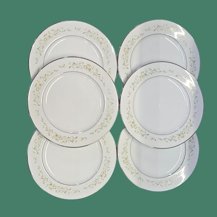 Sango China Japan debutante 3688 salad plates set of 6 -7 3/4 in