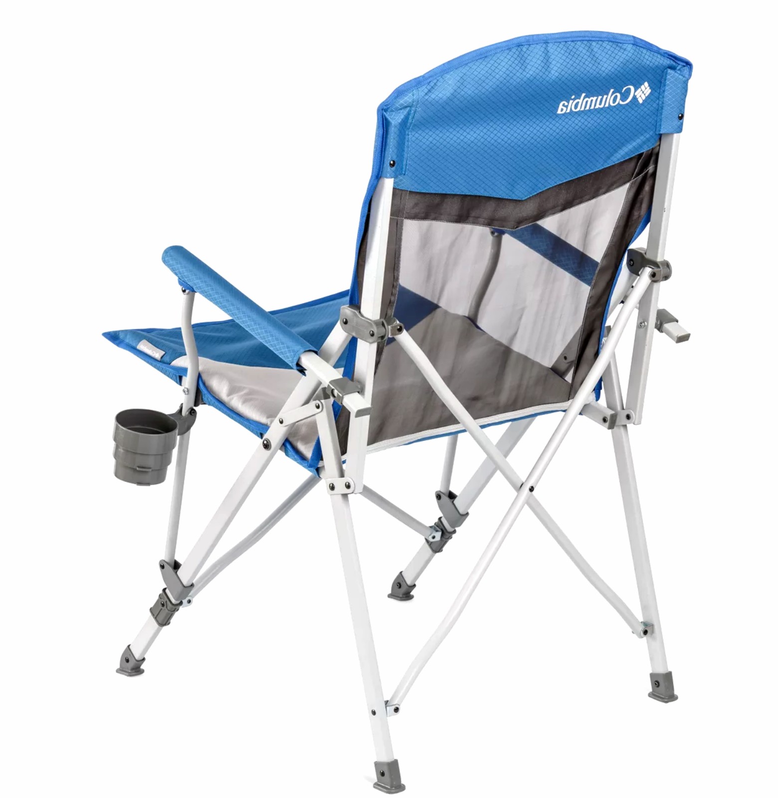 Hard Arm Chair with Mesh, Blue/White, 300 lbs.