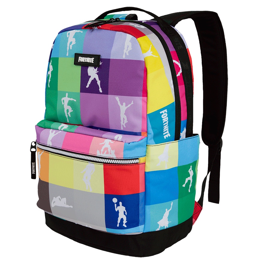 Fortnite Multiplier 18'' Backpack Multi Color Checker School Travel Bag NWT