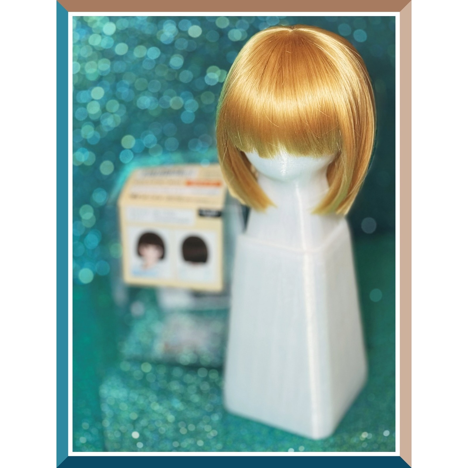 BJD 1/3 Volks Super Dollfie Dream Smart Doll DD W-170D Cinnamon Gold Wig Bob 8/9