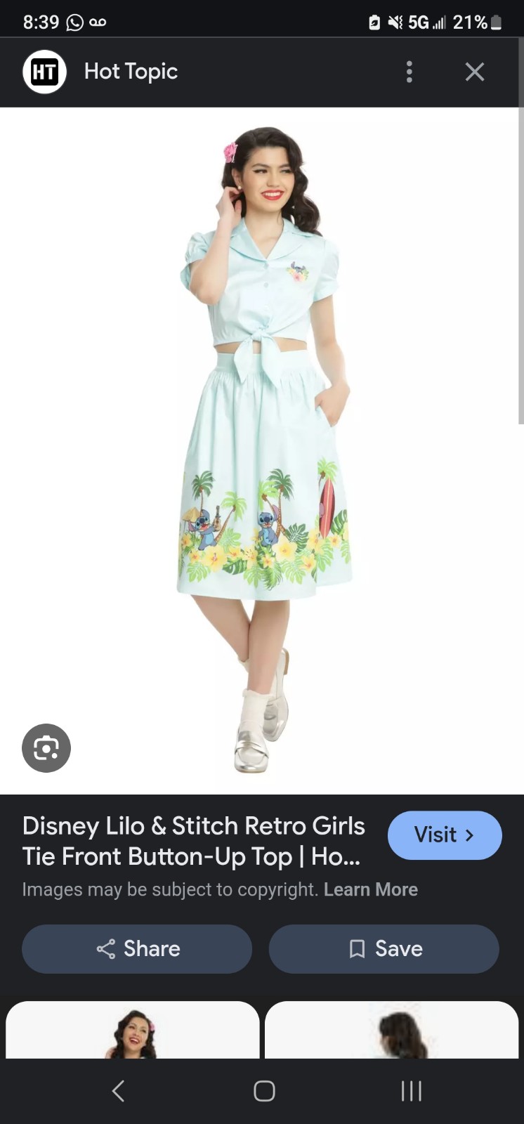 Lilo and stitch retro top skirt set hot topic torrid